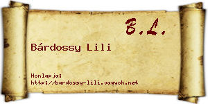 Bárdossy Lili névjegykártya