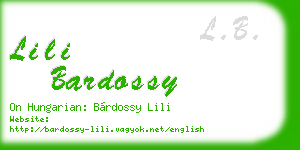 lili bardossy business card