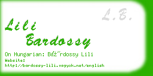 lili bardossy business card